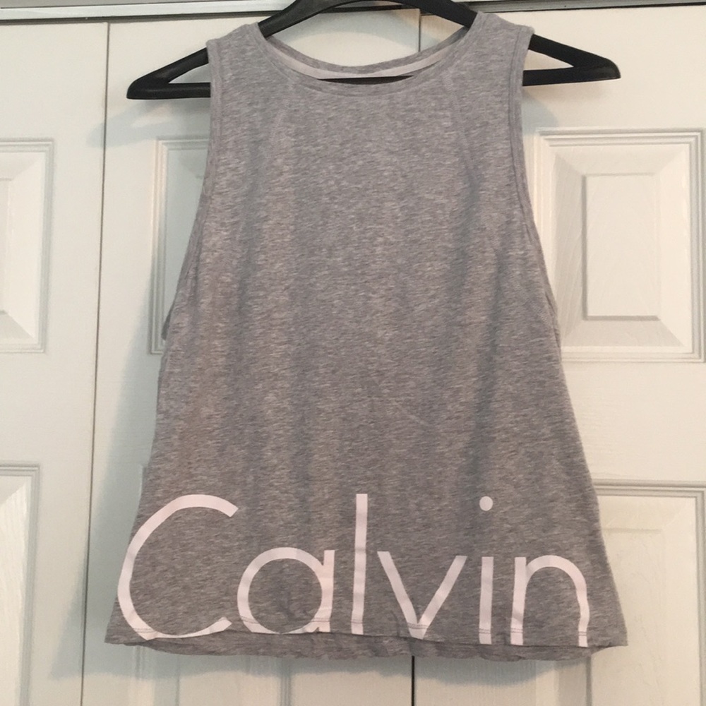 Calvin Klein split back tank top, gray
